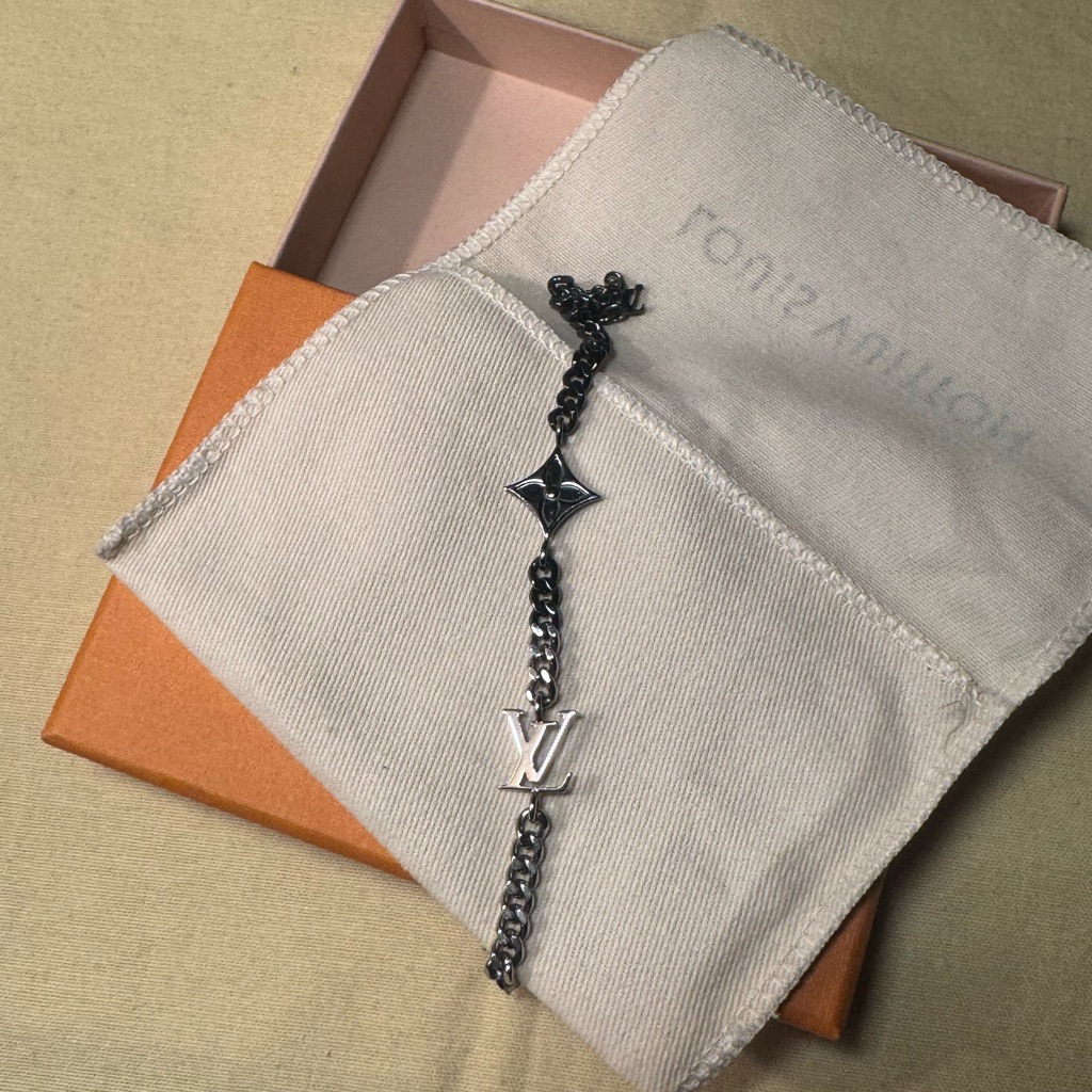 Louis Vuitton Silver/Gun Metal Bracelet